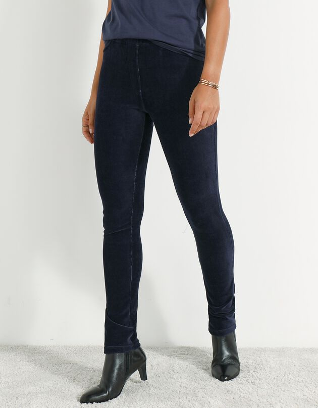 Jegging maille velours côtelé (marine)