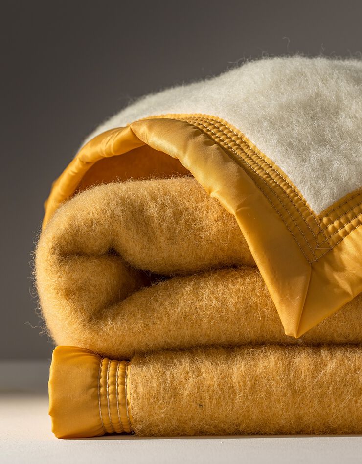 Couverture bicolore laine 800g/m2 (miel)