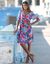 Robe housse imprimée (bleu / rose)
