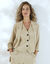 Veste manches 3/4, crêpe fluide (beige)