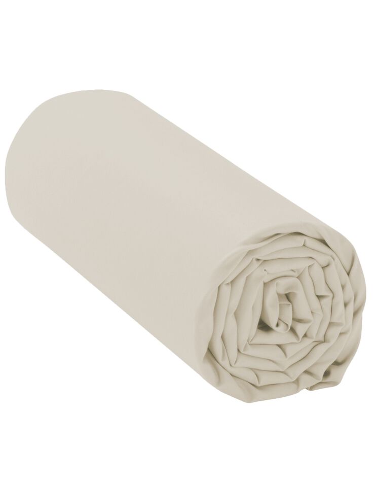 Drap-housse uni microfibre bonnet 28 cm (sable)