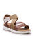 Sandales compensées cuir largeur confort (marron)