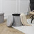 Coffre-pouf cylindrique pliable (gris)