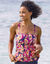 Haut de tankini adapté post-opératoire imprimé Baracoa (gris / orange)