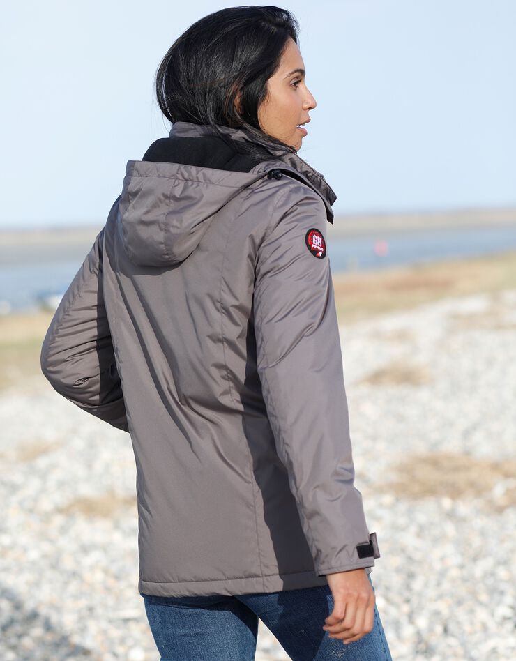 Parka imperméable doublée polaire unie (taupe) Parka imperméable doublée polaire unie (taupe)