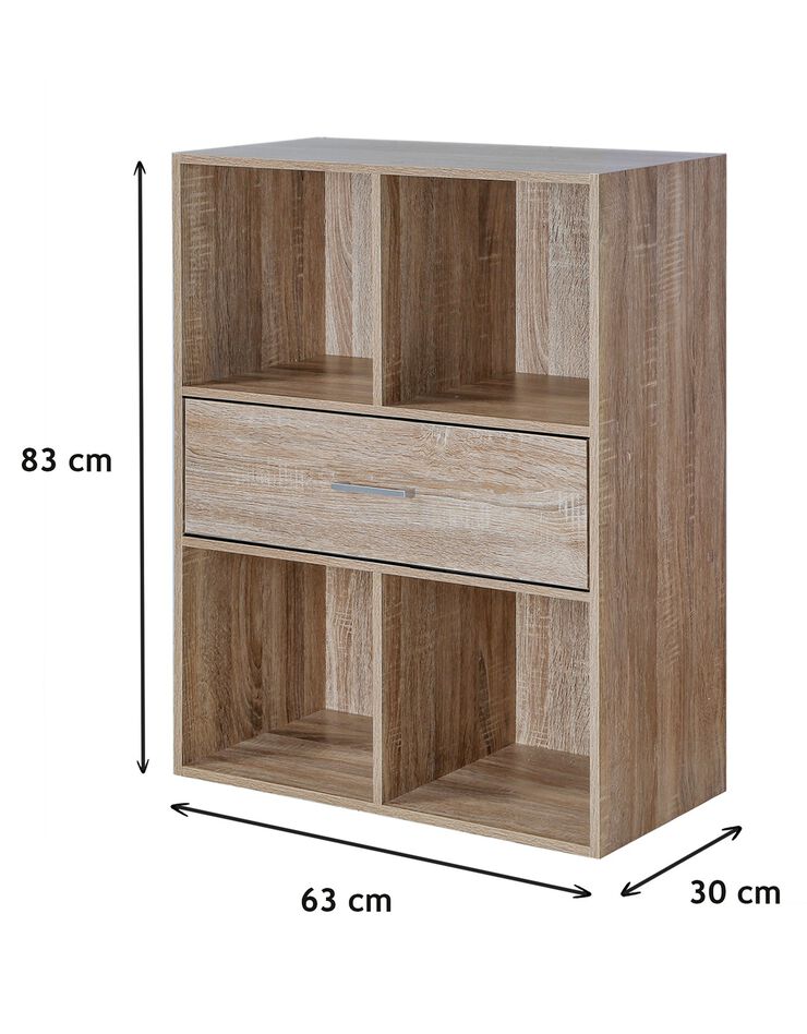 Meuble de rangement ORIGAME - 4 cases, 1 tiroir (naturel)