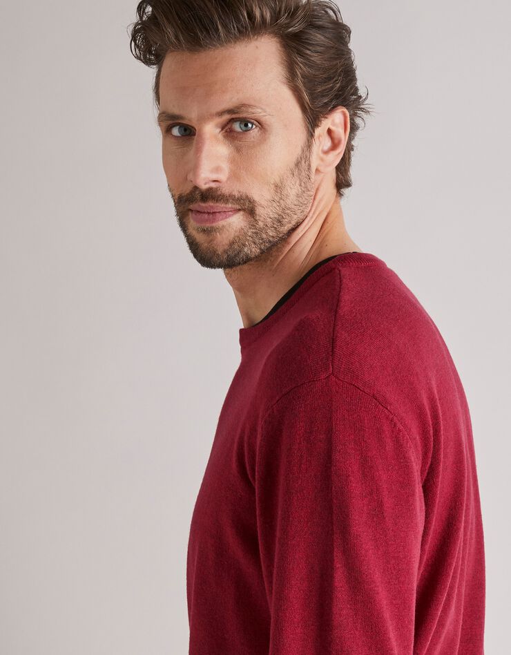 Pull col rond 80% laine (rouge carmin) Pull col rond 80% laine (rouge carmin)