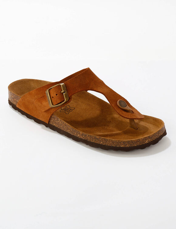 Mule entredoigt cro&ucirc;te de cuir certifi&eacute; LWG (marron)