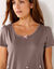 T-shirt imprimé fleurs - manches courtes (taupe)