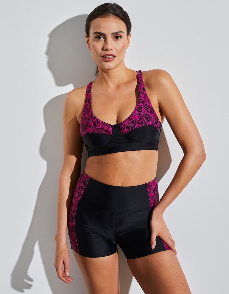 Haut de maillot de bain Aldea forme brassière  - sans armatures (noir / fuchsia)