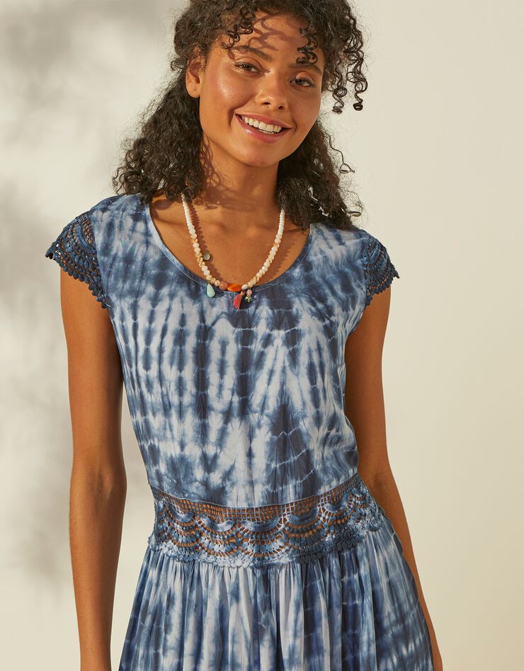 Robe longue tie and dye (bleu) Robe longue tie and dye (bleu)