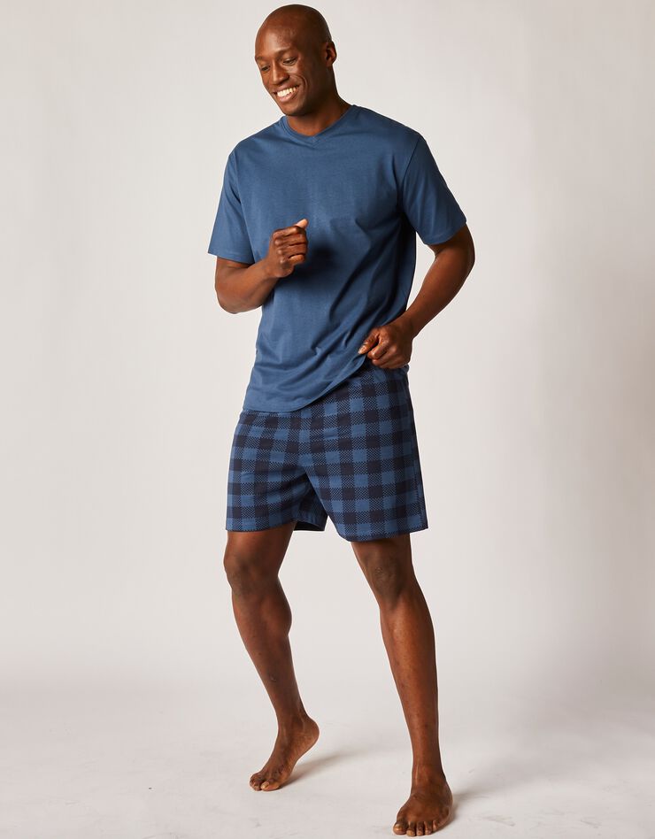 Pyjama short carreaux (marine) Pyjama short carreaux (marine)