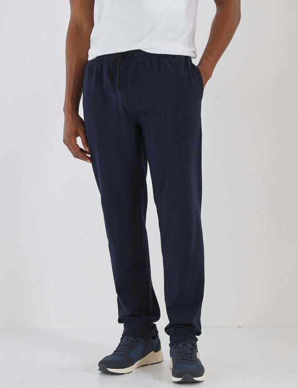 Pantalon de jogging en piqu&eacute; de coton (marine)