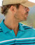 Polo rayé manches courtes (turquoise)