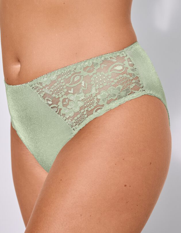 Culotte maille satinée et dentelle Avila - lot de 2 (jaune + tilleul)