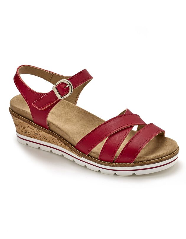 Sandales cuir brides croisées (rouge) Sandales cuir brides croisées (rouge)