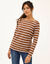 T-shirt marini&egrave;re manches longues, coton biologique(**) (caramel / blanc)