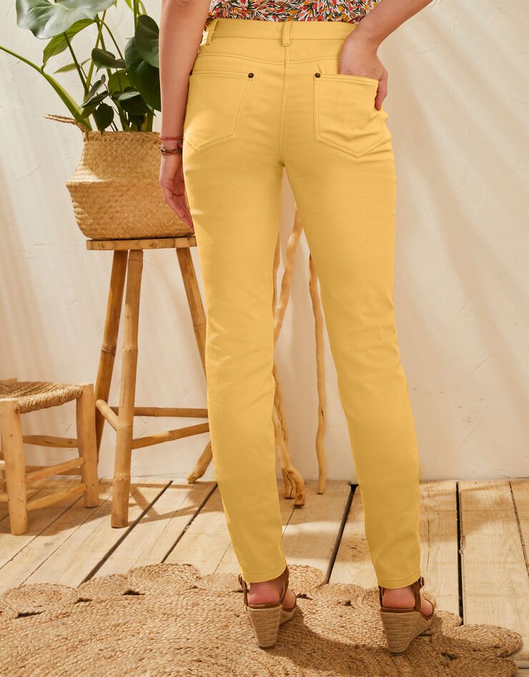 Pantalon fuselé couleur (jaune)