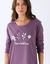 Chemise de nuit courte imprim&eacute;e "Flowers" (violet gris&eacute;)