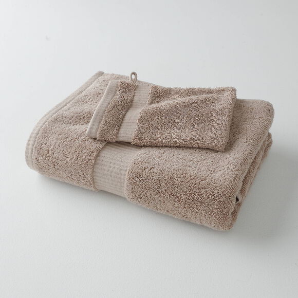 Collection serviettes de bain unies 640g/m2 confort prestige (noisette)