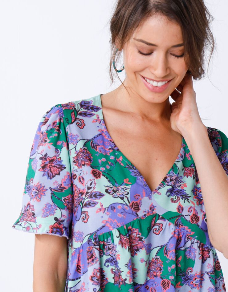 Robe housse imprimée (bleu / vert)