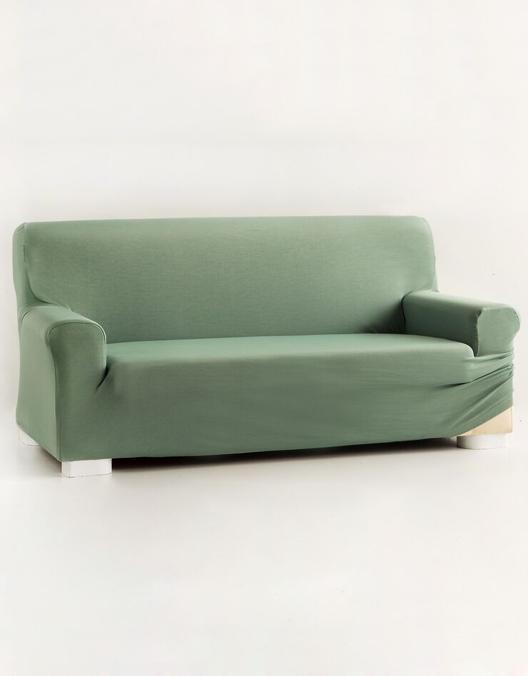 Housse unie fauteuil canapé bi-extensible  (amande)