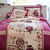 Linge de lit Chouette coton (prune)