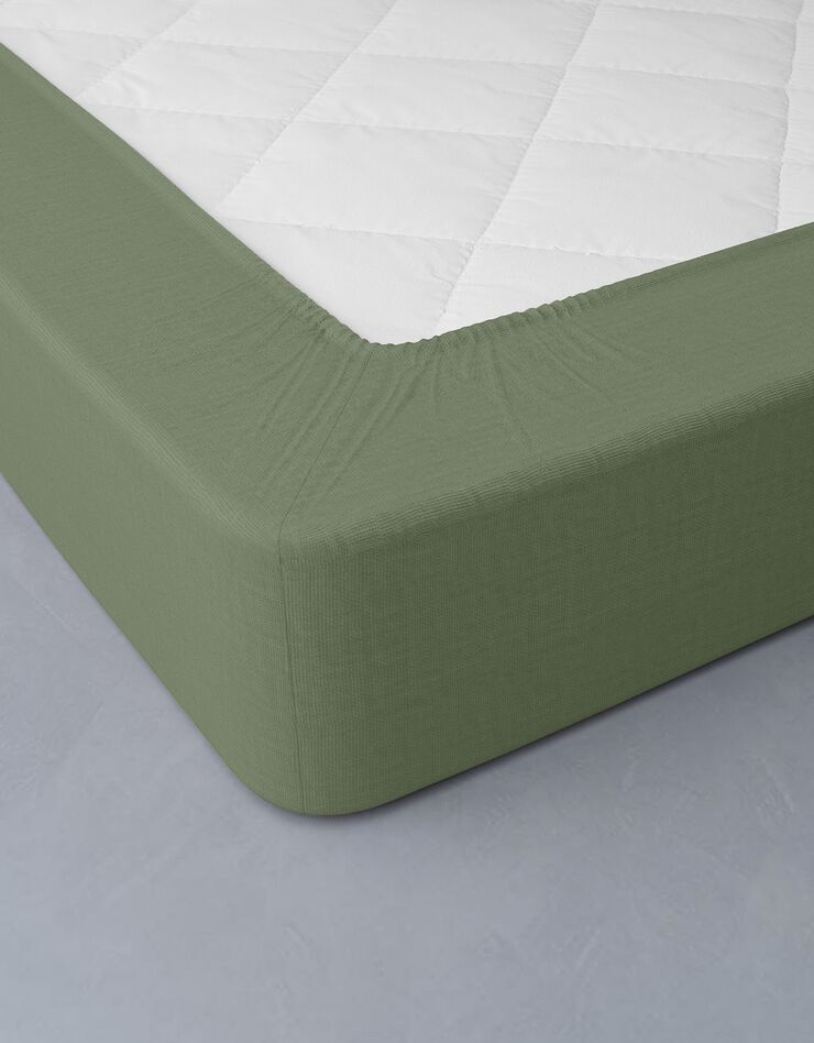 Linge de lit uni lin lavé (vert)