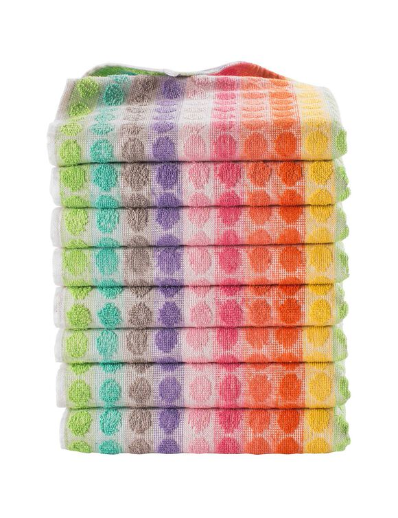 Essuie-mains éponge pois rayures - lots (multicolore)