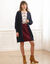 Gilet long porter ouvert, col V (marine)