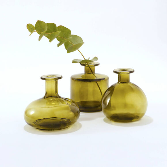 Soliflore en verre - lot de 3  (vert)