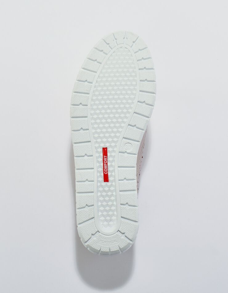 Baskets dessus cuir ajouré et effet croco (rose dore)