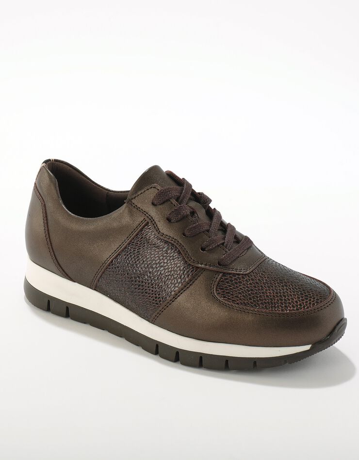 Basket à lacets en cuir  (chocolat)