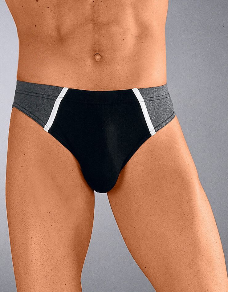 Slip fermé taille basse - lot de 8 assortis (noir / gris)