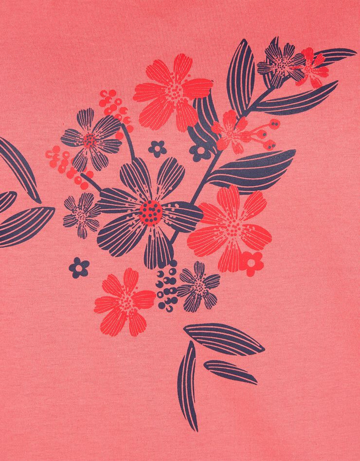Chemise de nuit longue imprimé  "bouquet" (corail)