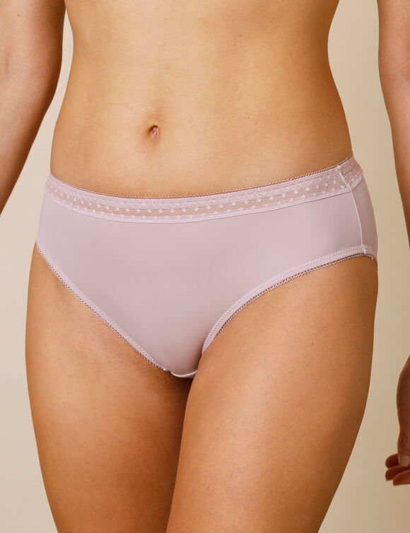 Culotte microfibre et tulle plumetis effet seconde peau forme midi Paia - lot de 2  (rose grisé)