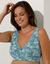 Soutien-gorge grand maintien coton imprimé fleuri "Capella" - sans armatures (bleu)