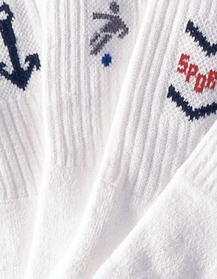 Mi-chaussettes motifs sport - lot de 10 paires (blanc) Mi-chaussettes motifs sport - lot de 10 paires (blanc)