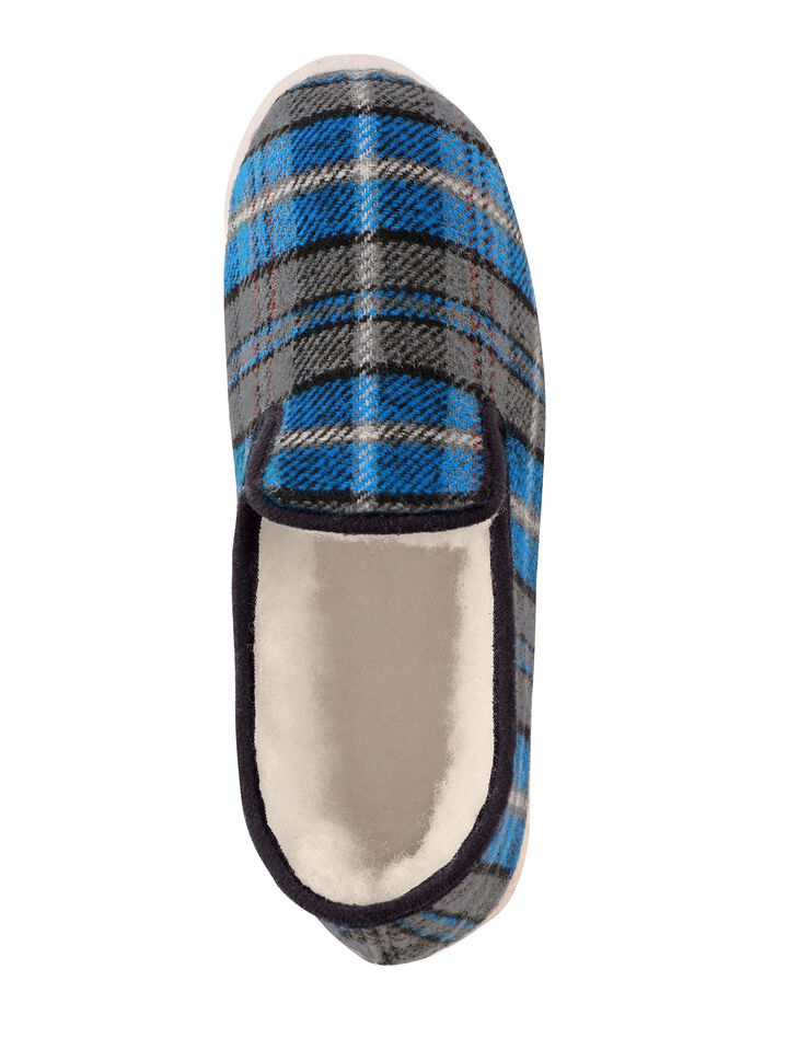 Charentaises homme silencieuses fourrées laine (carreaux marine) Charentaises homme silencieuses fourrées laine (carreaux marine)