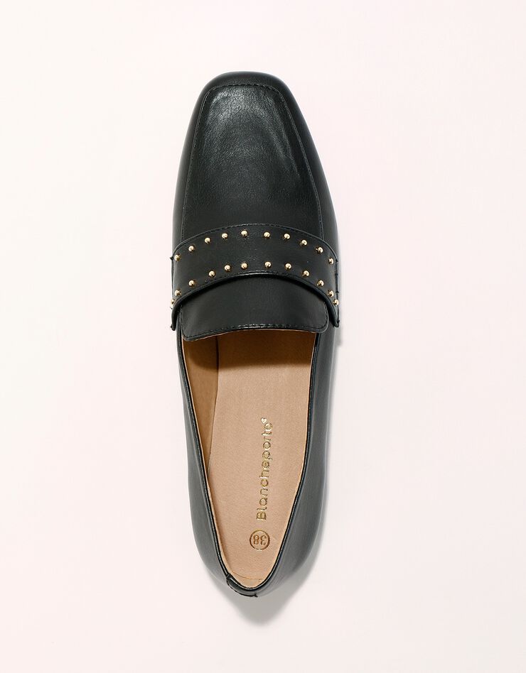 Mocassins cloutés à bout carré (noir)