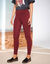 Legging plis piqués, taille élastiquée (bordeaux)