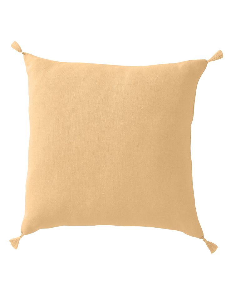 Housse de coussin unie 100% lin lavé - lot de 2 (miel) Housse de coussin unie 100% lin lavé - lot de 2 (miel)