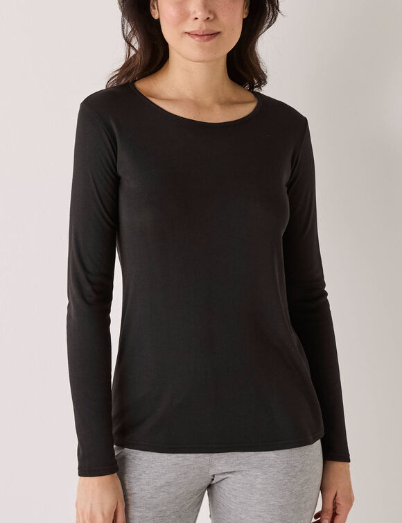 T-shirt thermique col rond - manches longues (noir)