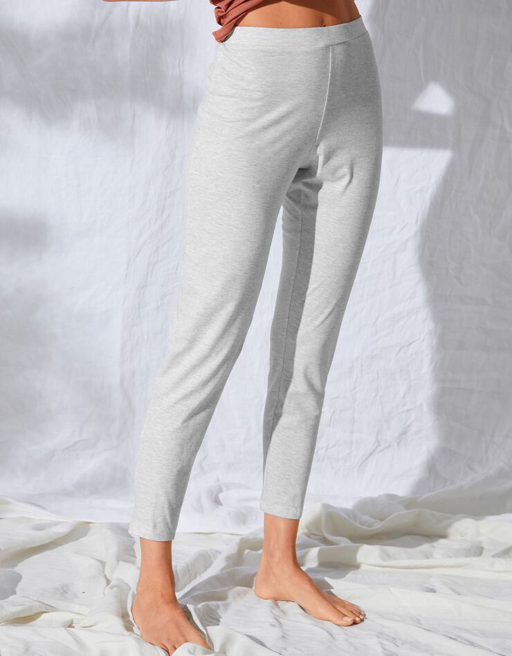 Pantalon fuselé uni taille élastiquée (gris chiné) Pantalon fuselé uni taille élastiquée (gris chiné)