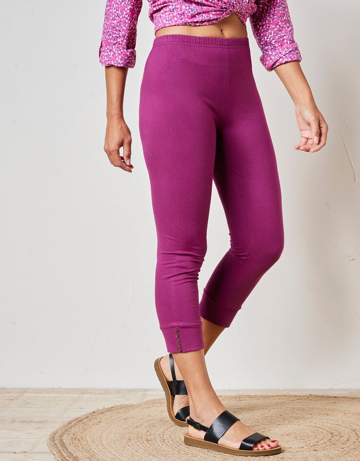 Legging 3/4, bas boutonné (prune) Legging 3/4, bas boutonné (prune)