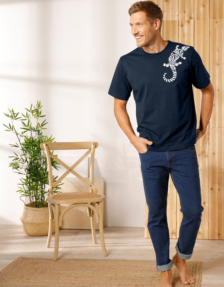 Tee-shirt imprimé tribal (marine) Tee-shirt imprimé tribal (marine)