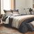 Linge de lit Tiago satin de coton imprim&eacute; (noir)