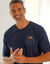 T-shirt pyjama coton imprimé placé manches courtes (marine) T-shirt pyjama coton imprimé placé manches courtes (marine)