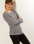 T-shirt imprimé pied-de-poule, stretch (noir / blanc)