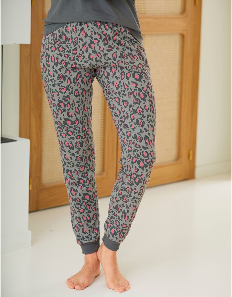 Pyjama imprimé léopard (gris) Pyjama imprimé léopard (gris)